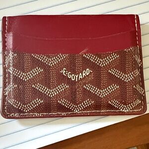 Goyard Red and Brown Card Holder